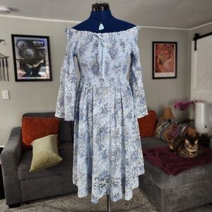 Vero Moda Light Blue Off-Shoulder Floral Dress